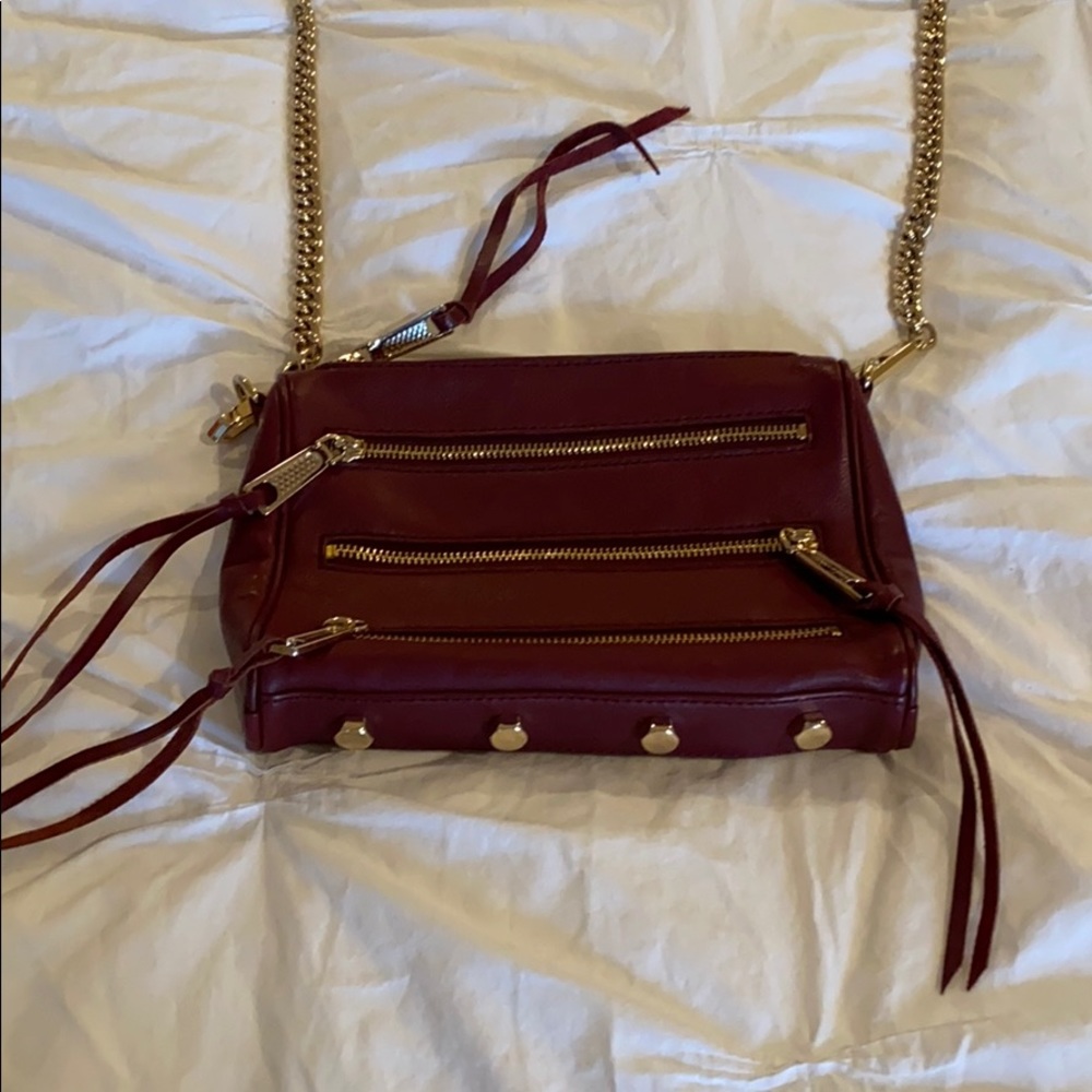 Rebecca mink off mini 3 zip ox maroon color